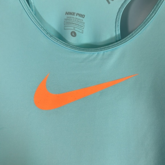 Nike Pro Bright Blue Logo Racerback Tank Top Large - Picture 5 of 7